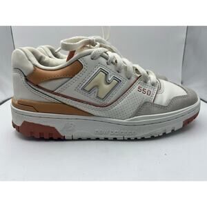 New Balance 550 Au Lait White Orange BBW550WA Low Top Sneakers Women's Size 6.5